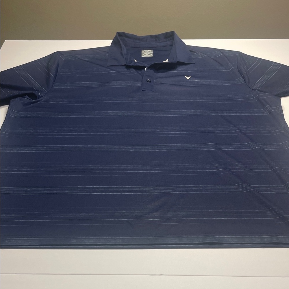 Callaway Navy Striped Polo‎ Shirt